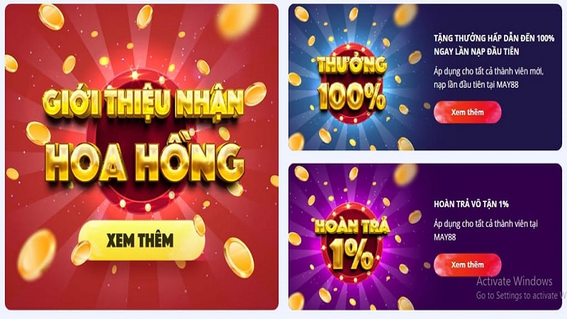 Chương trình khuyến mãi 100% cho lần nạp đầu