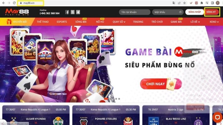 Các game hấp dẫn của nhà cái may88