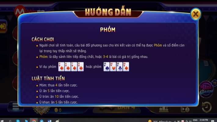 Hướng dẫn cách chơi phỏm